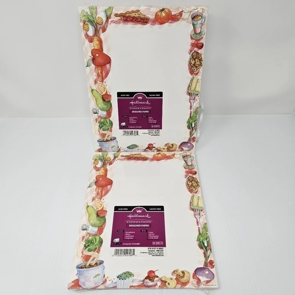 Hallmark Computer Paper 100 Sheets Food Themed Picnic Party Menu Invitations New